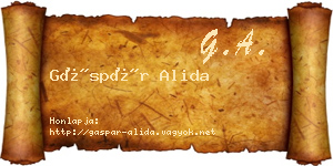 Gáspár Alida névjegykártya