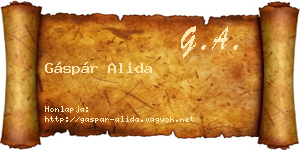 Gáspár Alida névjegykártya