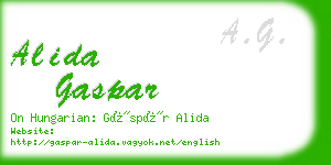 alida gaspar business card